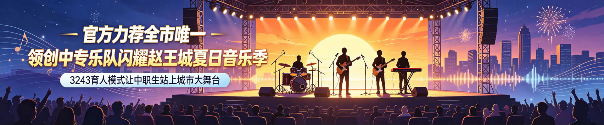 领创中专乐队闪耀赵王城夏日音乐季｜3243 育人模式让中职生站上城市大舞台